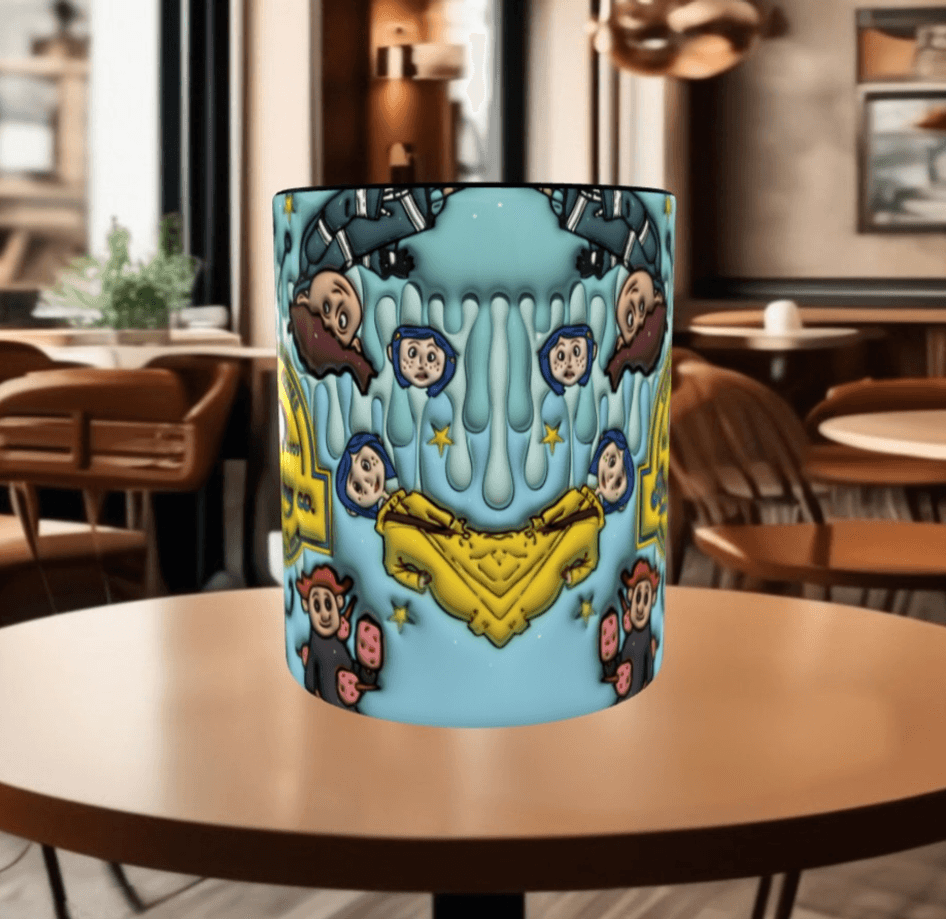 Coralina jonnes Baskı içi ve Kulpu Renkli Kupa