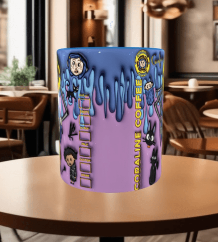 Coralina jonnes Baskı içi ve Kulpu Renkli Kupa