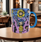 Coralina jonnes Baskı içi ve Kulpu Renkli Kupa