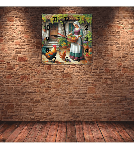 Çiftlik vintage baskı metal hediyelik dekoratif kaliteli duvar saati