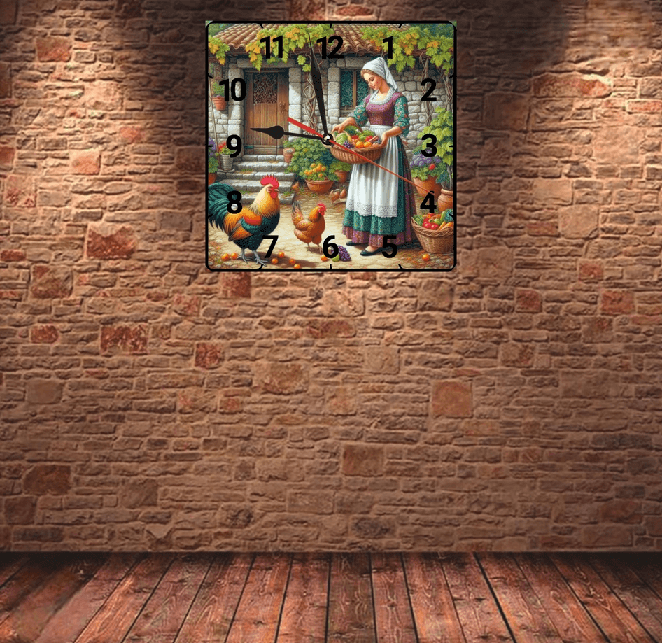 Çiftlik vintage baskı metal hediyelik dekoratif kaliteli duvar saati