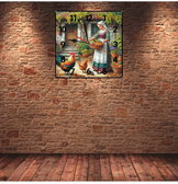 Çiftlik vintage baskı metal hediyelik dekoratif kaliteli duvar saati