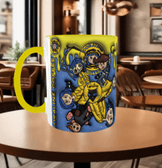 Coralina jonnes Baskı içi ve Kulpu Renkli Kupa