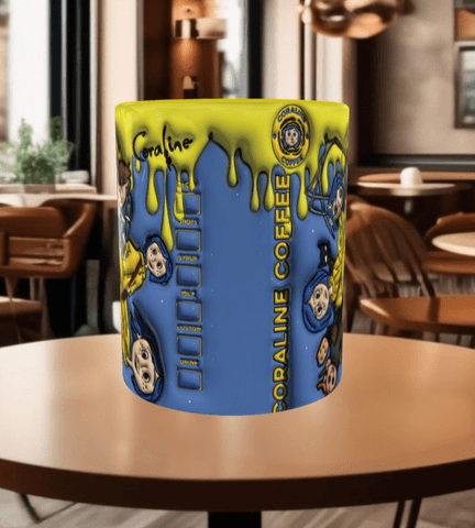 Coralina jonnes Baskı içi ve Kulpu Renkli Kupa