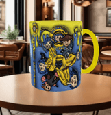 Coralina jonnes Baskı içi ve Kulpu Renkli Kupa