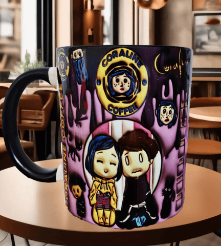 Coralina jonnes Baskı içi ve Kulpu Renkli Kupa