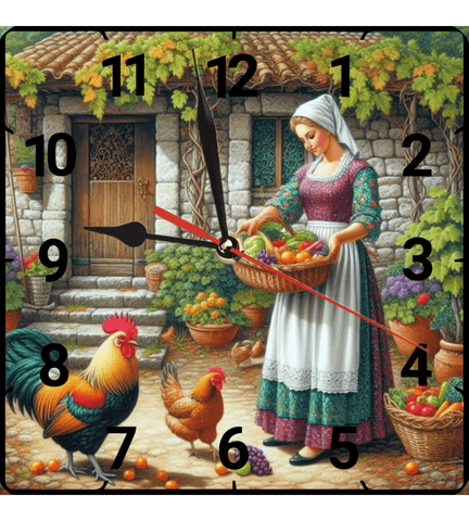 Çiftlik vintage baskı metal hediyelik dekoratif kaliteli duvar saati