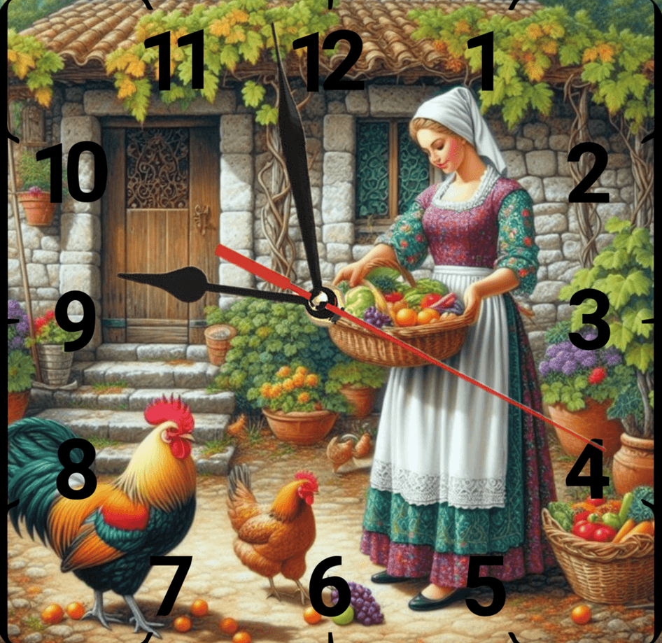 Çiftlik vintage baskı metal hediyelik dekoratif kaliteli duvar saati