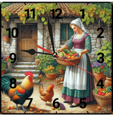 Çiftlik vintage baskı metal hediyelik dekoratif kaliteli duvar saati