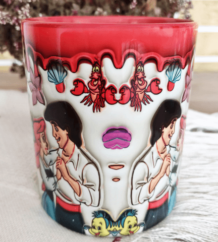 Deniz kızı Baskı içi ve Kulpu Renkli Kupa