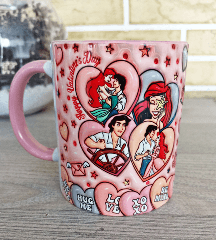 Deniz kızı Baskı içi ve Kulpu Renkli Kupa