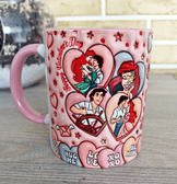 Deniz kızı Baskı içi ve Kulpu Renkli Kupa