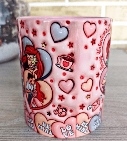 Deniz kızı Baskı içi ve Kulpu Renkli Kupa