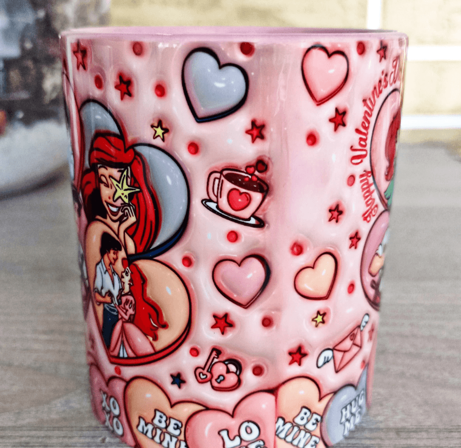 Deniz kızı Baskı içi ve Kulpu Renkli Kupa