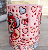 Deniz kızı Baskı içi ve Kulpu Renkli Kupa