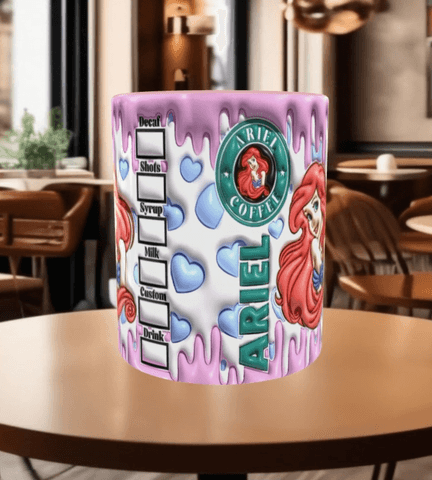 Deniz kızı Baskı içi ve Kulpu Renkli Kupa