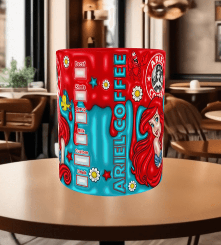 Deniz kızı Baskı içi ve Kulpu Renkli Kupa