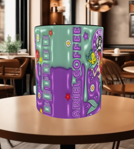 Deniz kızı Baskı içi ve Kulpu Renkli Kupa