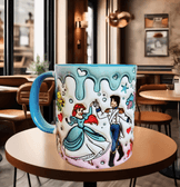 Deniz kızı Baskı içi ve Kulpu Renkli Kupa