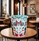 Deniz kızı Baskı içi ve Kulpu Renkli Kupa