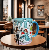 Deniz kızı Baskı içi ve Kulpu Renkli Kupa