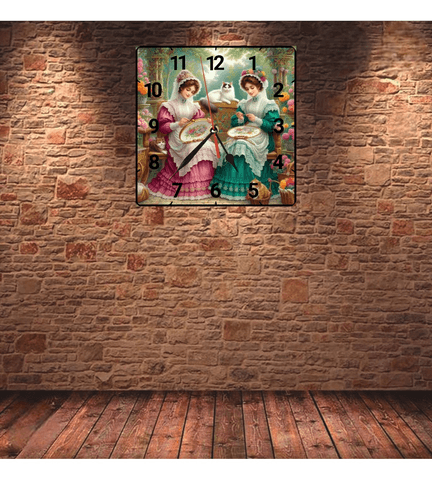 Nakış vintage baskı metal hediyelik dekoratif kaliteli duvar saati