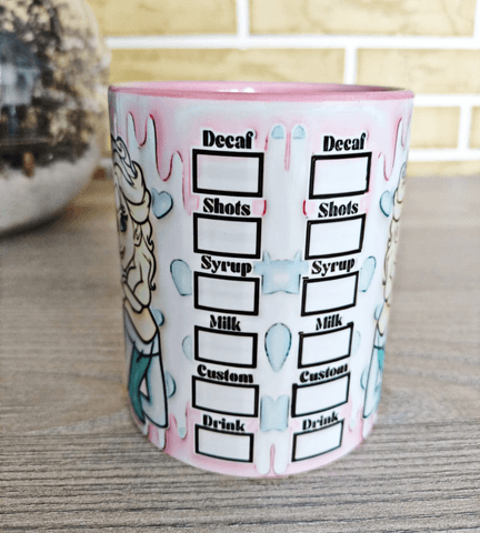 Prenses Baskı içi ve Kulpu Renkli Kupa