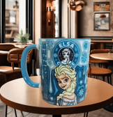 Prenses Baskı içi ve Kulpu Renkli Kupa