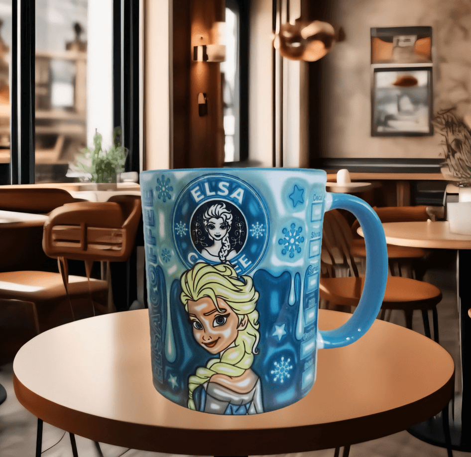 Prenses Baskı içi ve Kulpu Renkli Kupa