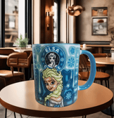 Prenses Baskı içi ve Kulpu Renkli Kupa