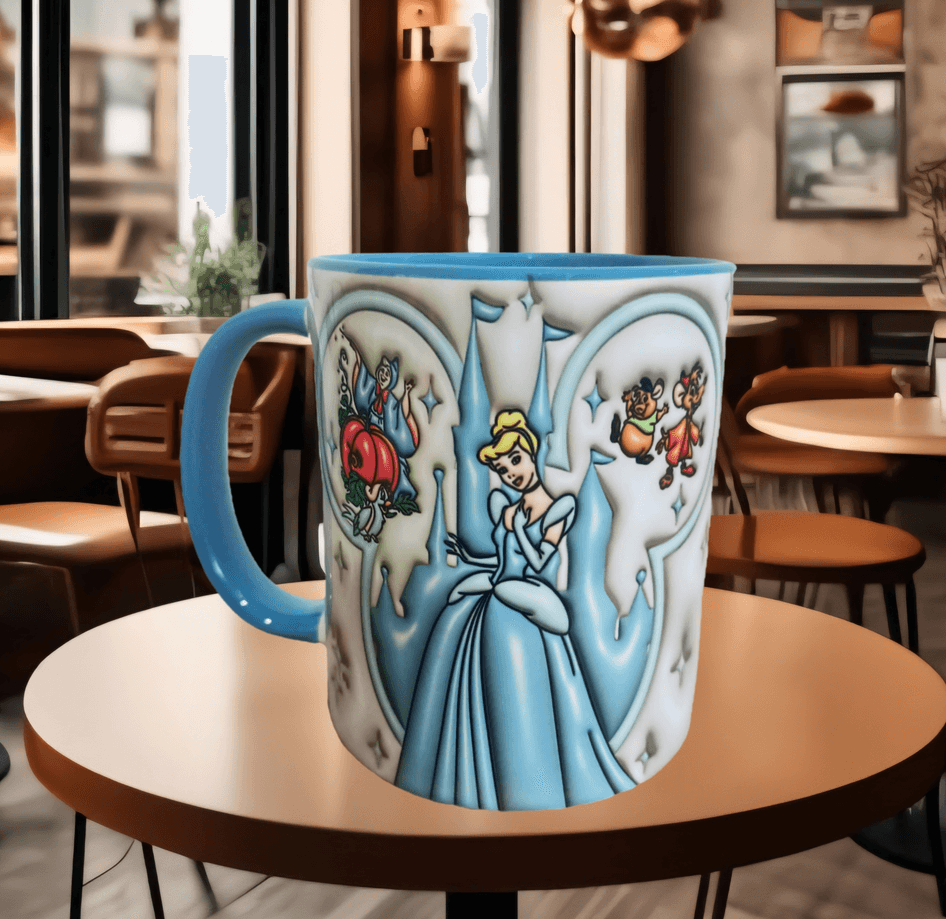 Prenses Baskı içi ve Kulpu Renkli Kupa