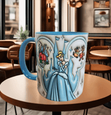 Prenses Baskı içi ve Kulpu Renkli Kupa