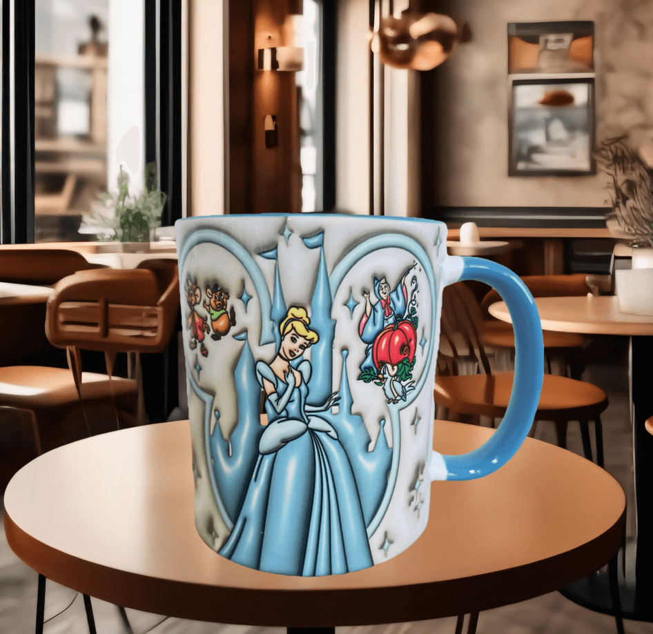 Prenses Baskı içi ve Kulpu Renkli Kupa