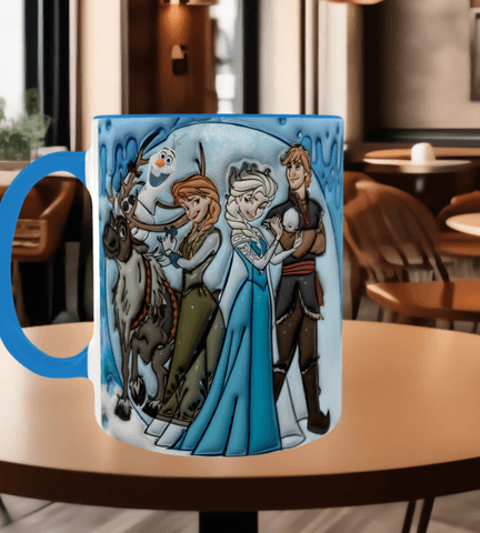 Prenses Baskı içi ve Kulpu Renkli Kupa