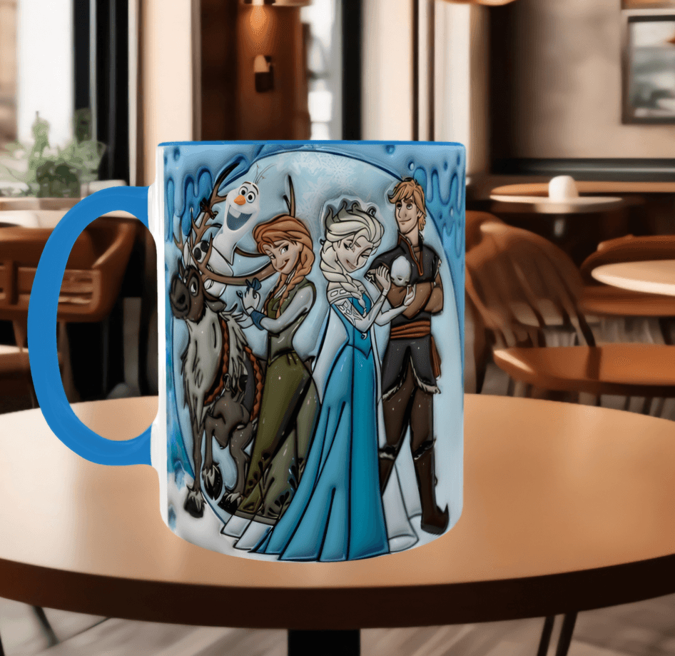 Prenses Baskı içi ve Kulpu Renkli Kupa