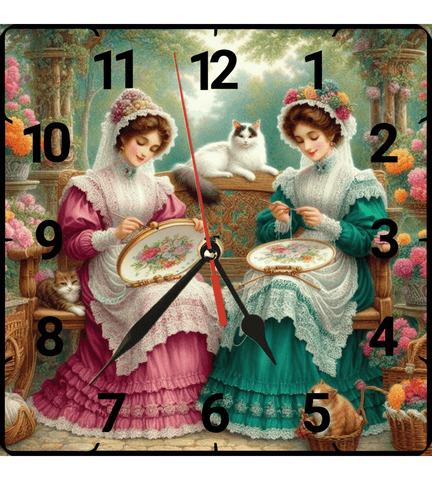 Nakış vintage baskı metal hediyelik dekoratif kaliteli duvar saati