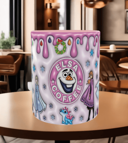 Prenses Baskı içi ve Kulpu Renkli Kupa