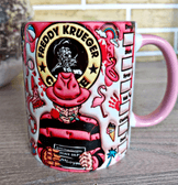 Freddy Baskı içi ve Kulpu Renkli Kupa