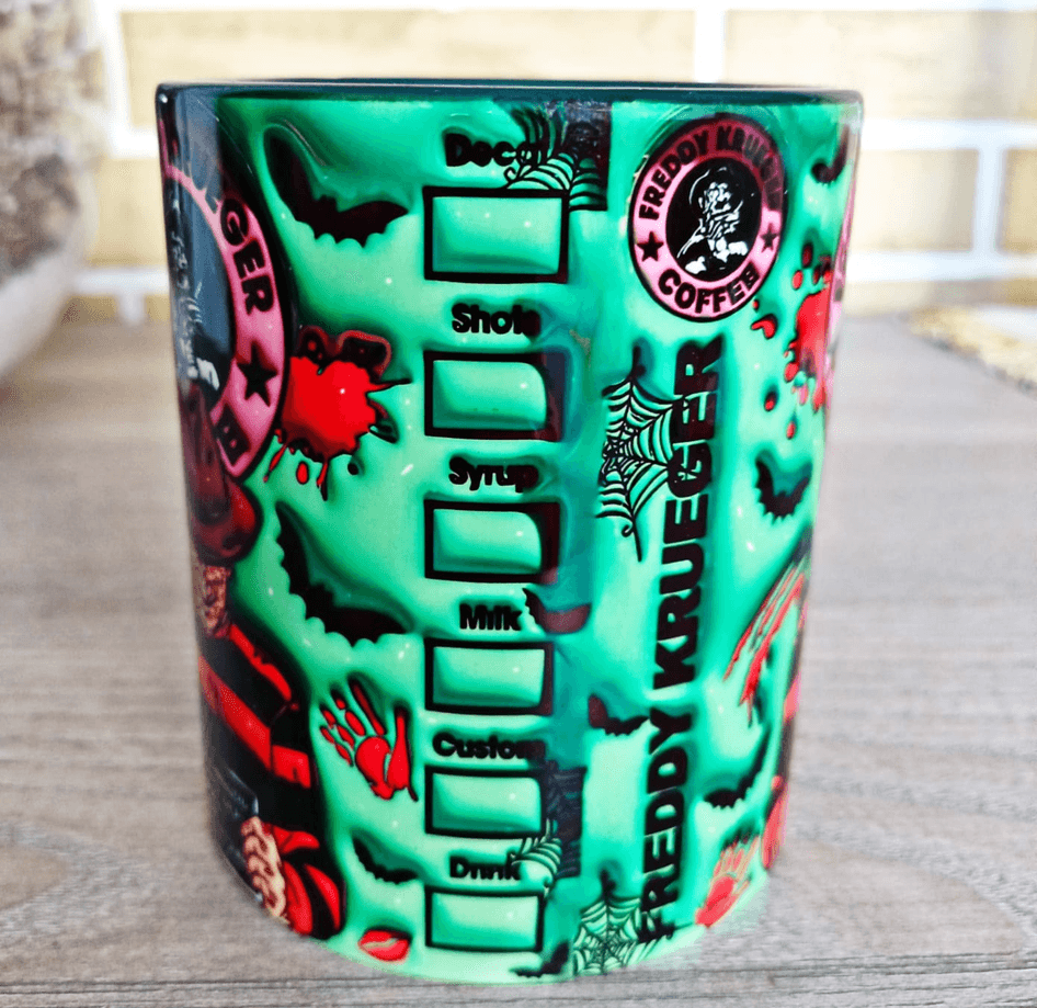 Freddy Baskı içi ve Kulpu Renkli Kupa