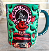 Freddy Baskı içi ve Kulpu Renkli Kupa