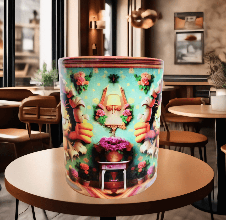 Garfield Baskı içi ve Kulpu Renkli Kupa