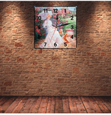 Şemsiyeli kadın vintage baskı metal hediyelik dekoratif kaliteli duvar saati