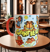 Garfield Baskı içi ve Kulpu Renkli Kupa