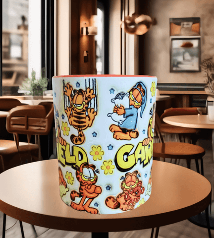 Garfield Baskı içi ve Kulpu Renkli Kupa