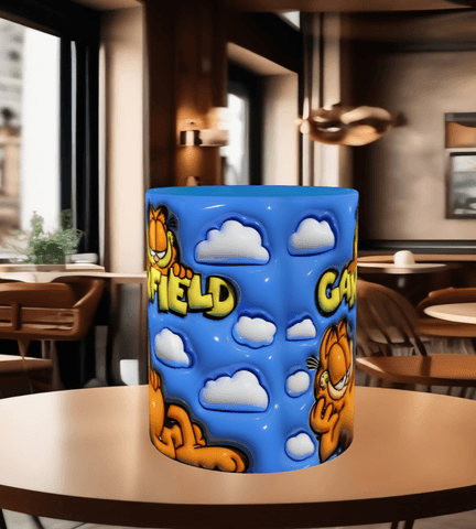 Garfield Baskı içi ve Kulpu Renkli Kupa