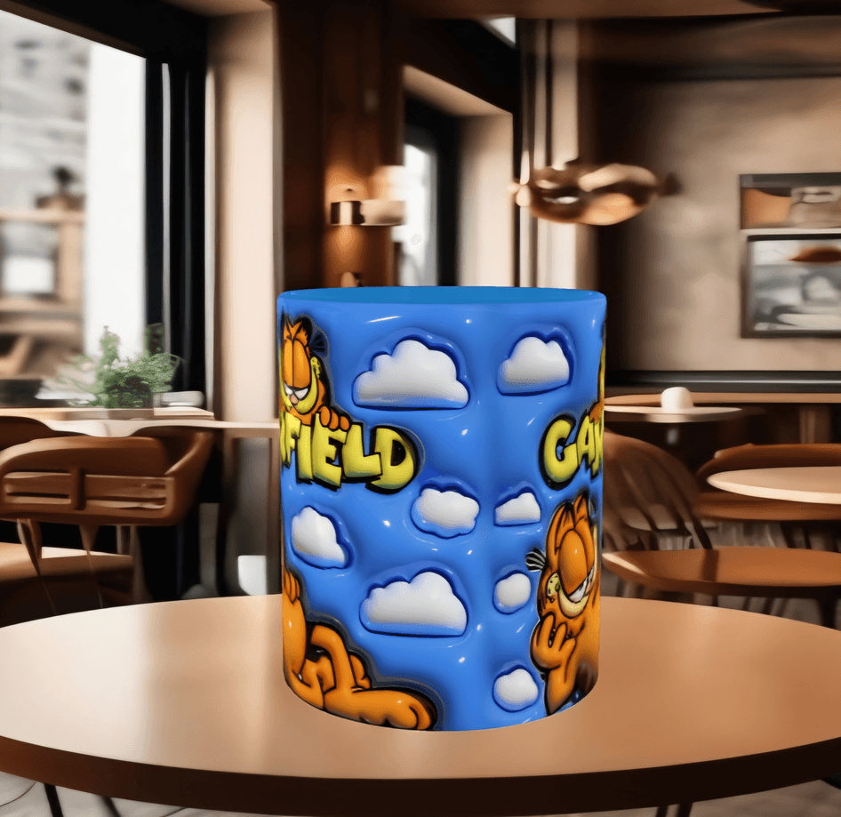 Garfield Baskı içi ve Kulpu Renkli Kupa