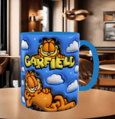 Garfield Baskı içi ve Kulpu Renkli Kupa