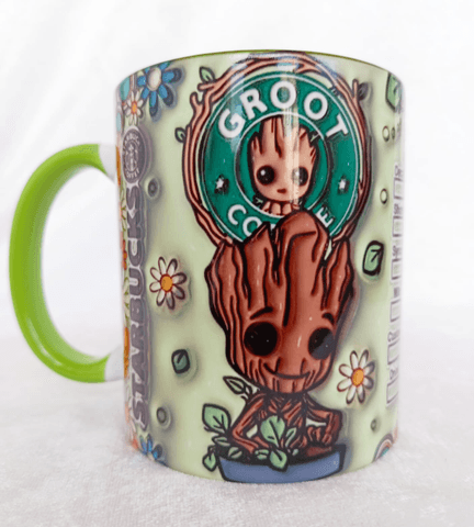 Groot Baskı içi ve Kulpu Renkli Kupa