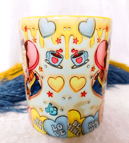 Prenses Baskı içi ve Kulpu Renkli Kupa