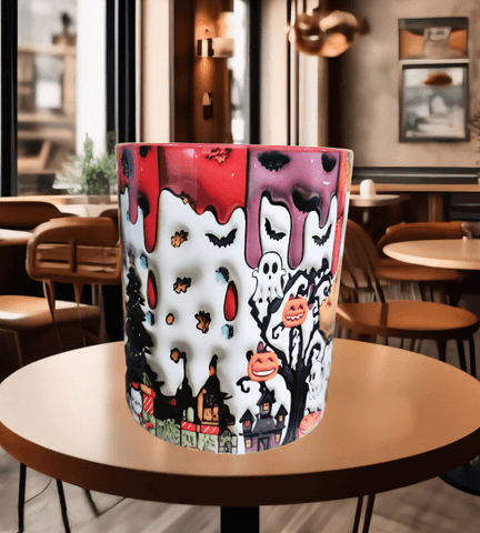 Halloween Baskı içi ve Kulpu Renkli Kupa